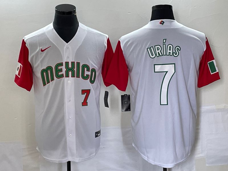 Men 2023 World Cub Mexico #7 Urias White white Nike MLB Jersey6